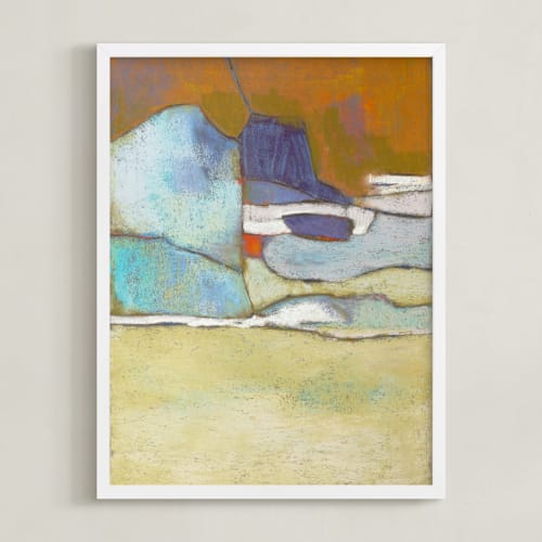 This is a marigold art with standard by Pamela Tucker Herz called over a cliff