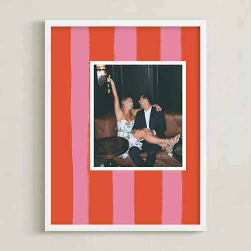 This is a blood orange photo art by Cindy Reynolds called striped mat: framed photo