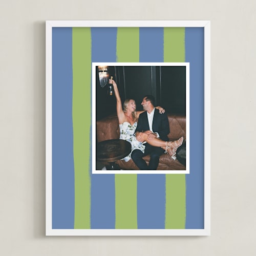 This is a kiwi photo art by Cindy Reynolds called striped mat: framed photo