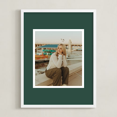 This is a green photo art by Minted called color border: portrait framed photo