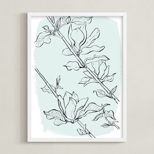 This is a aqua art by Qing Ji called magnolia study