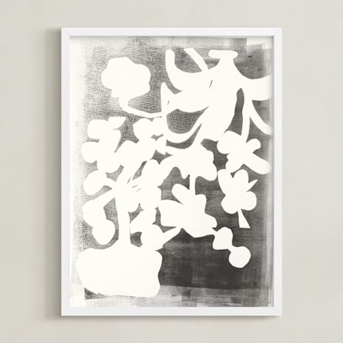 This is a black and white art by Angela Simeone called modern floral series 1