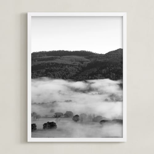 This is a black and white art by Angela Thompson called the valley