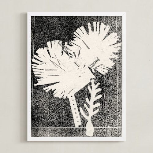 This is a black and white art by Angela Simeone called paper flowers 2