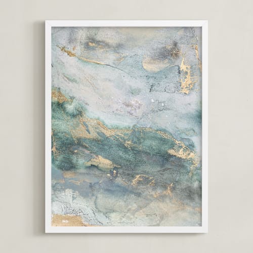 This is a sage & gold art by Julia Contacessi called luminous smoke no. 1