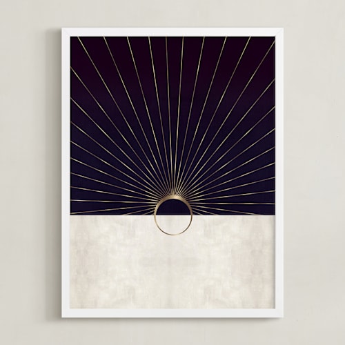 This is a mysterious purple art by Faiza Khan called the golden moon rise