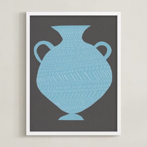 This is a silver sky blue art with standard by Elliot Stokes called amphora (blue)