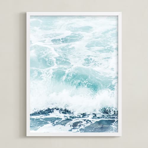 This is a stormy turquoise art by Kamala Nahas called storm swell