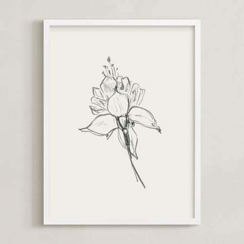 This is a off white / black art with standard by Miranda Mol called fuchsia 2 of 2 diptych