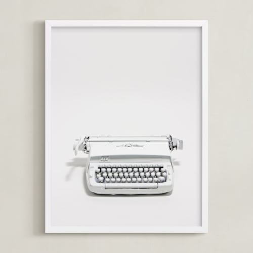 This is a white on white art by Cristiane called the typewriter