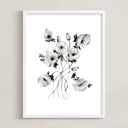 This is a greyscale art with standard by Shannon Kirsten called greyscale poppies