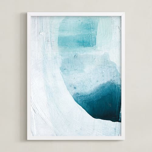 This is a deep teal art by Rachel Kiser Smith called layered shapes