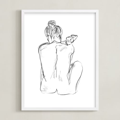 This is a white art by Miranda Mol called stretching
