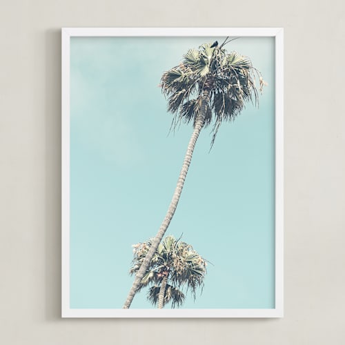 This is a pale turquoise art by Shannon Howard called palms for days