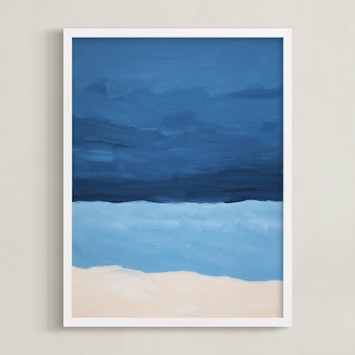 This is a deep blue art by Colleen Ehrlich called blue horizon