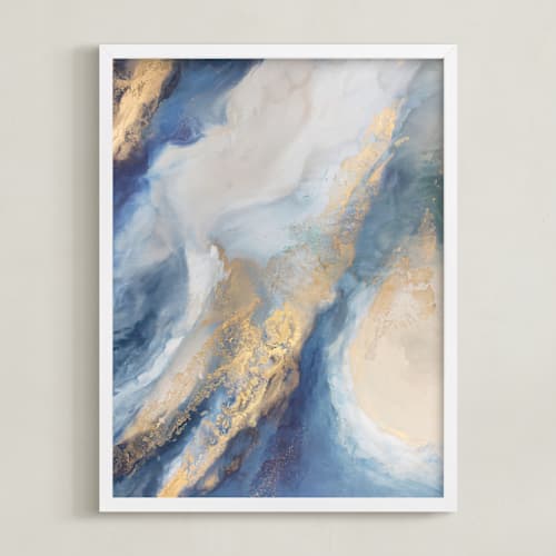 This is a soft blue art with standard by Julia Contacessi called dancing at dawn