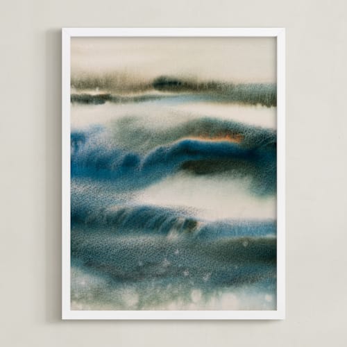 This is a moonlight blue art with standard by Marta Spendowska called blue embrace / sky over ocean