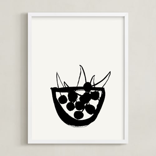 This is a black and off-white art by Sonya Percival called life is a bowl of cherries
