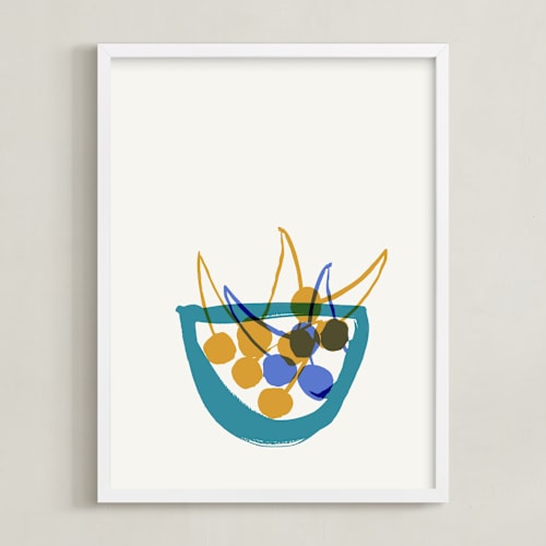 This is a turquoise art by Sonya Percival called life is a bowl of cherries