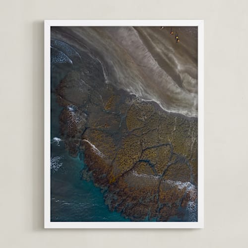 This is a sea blue art by Alaric Yanos called making tracks