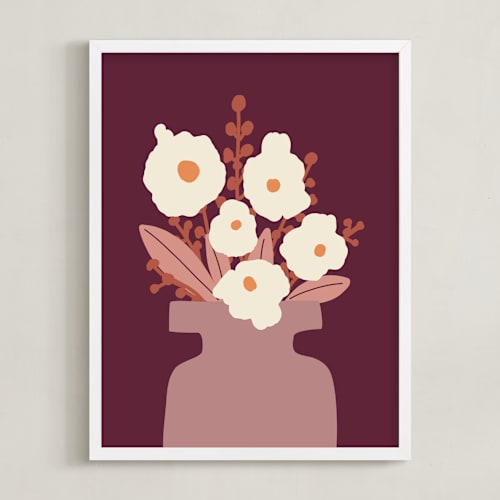 This is a burgundy art by Alex Roda called emilie