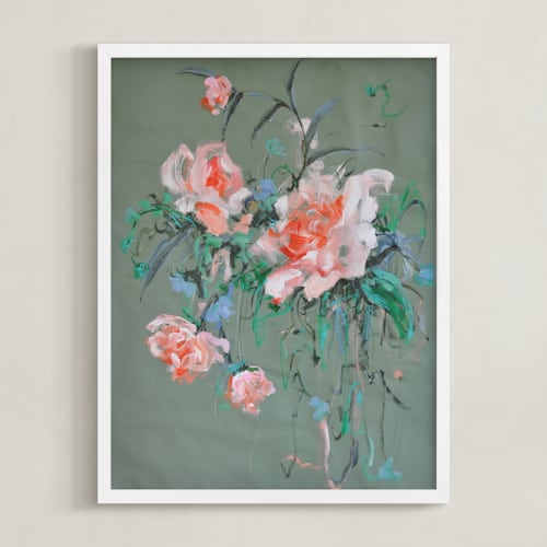This is a rose art by Sonal Nathwani called arrangement in rose & teal