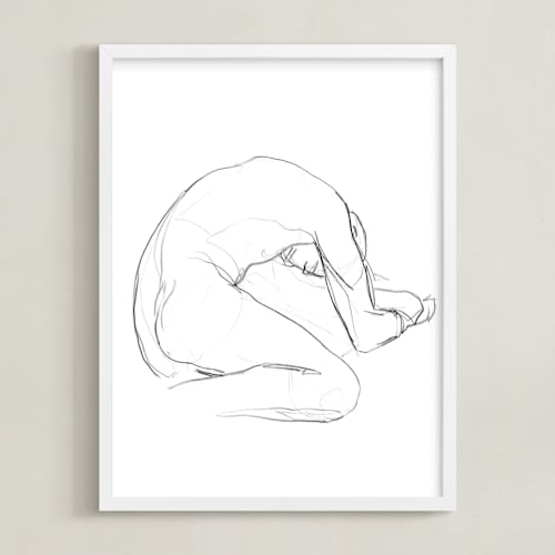This is a bright white art by Lorent and Leif called seated figure