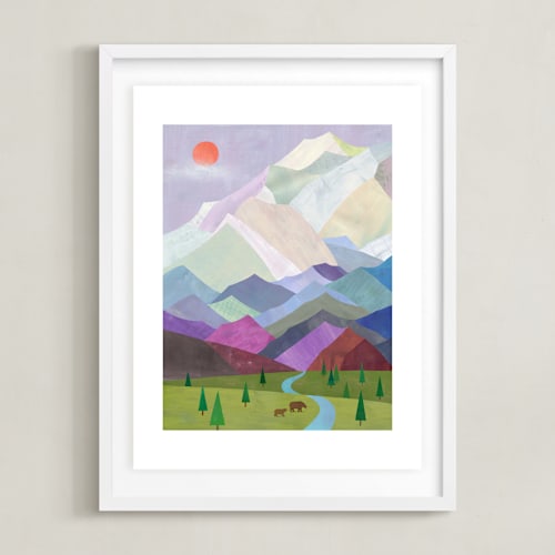 This is a majestic purple art by melanie mikecz called denali, alaska