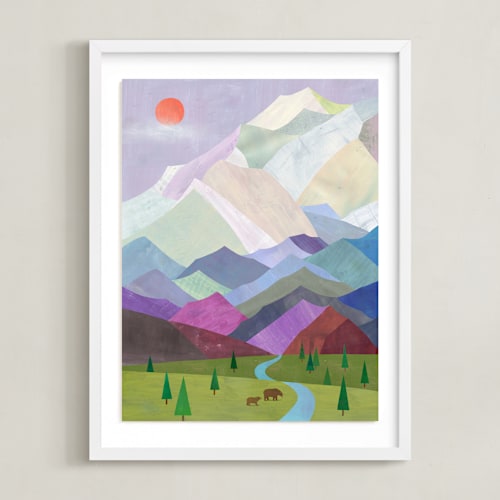 This is a majestic purple art by melanie mikecz called denali, alaska