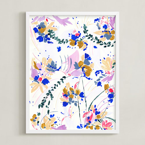 This is a bright pink art by FERNANDA MARTINEZ called travel tale