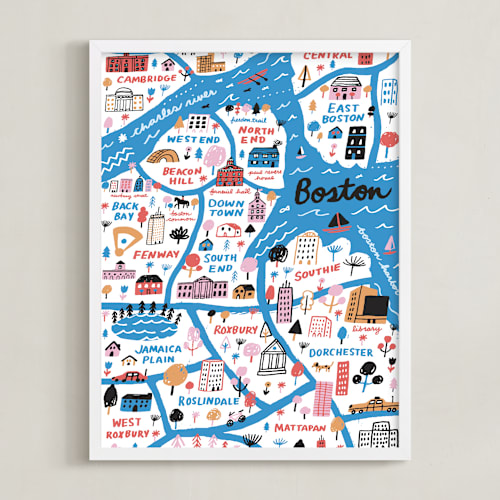 This is a ocean art by Jordan Sondler called i love boston