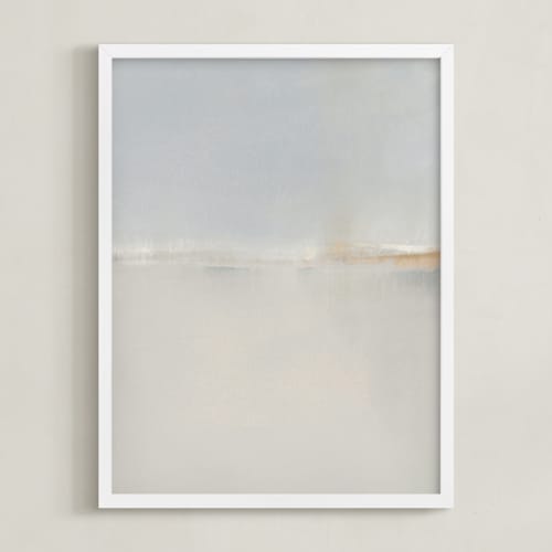 This is a white art by Sadie Holden called winter beach