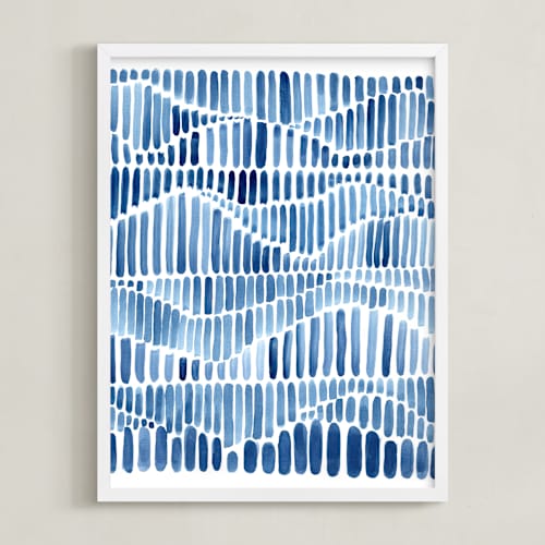 This is a white art with standard by Kristi Caterson called indigo rhythm