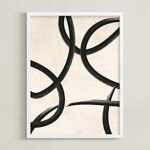 This is a charcoal black art with standard by Meral Badem called we all connected ii