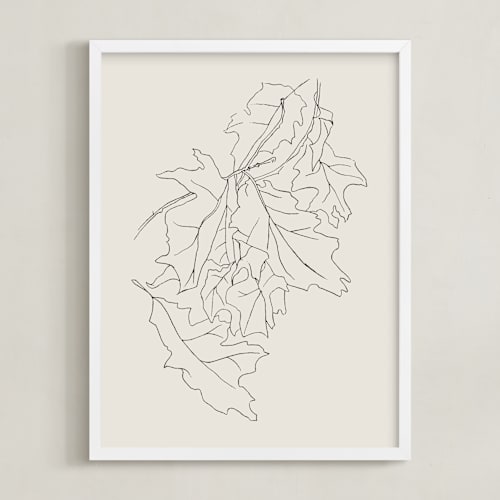 This is a newsprint art with standard by Lorent and Leif called oak leaf study