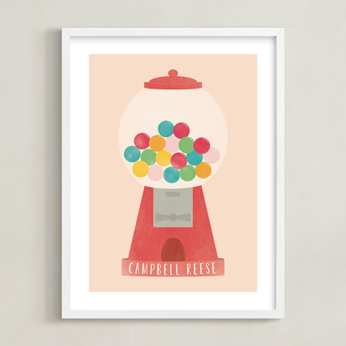 This is a sugared peach personalized art for kids by Annie Holmquist called sweet & bubbly