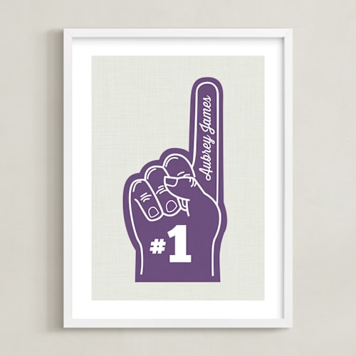 This is a grape personalized art for kids by Itsy Belle Studio called number one