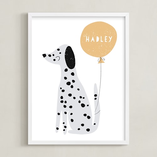 This is a tangerine personalized art for kids by Angela Thompson called dalmatian