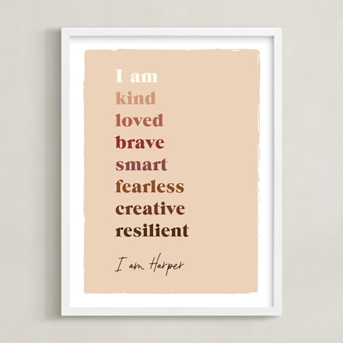 This is a earth personalized art for kids by Nazia Hyder called positive affirmations