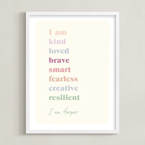 This is a magic personalized art for kids by Nazia Hyder called positive affirmations