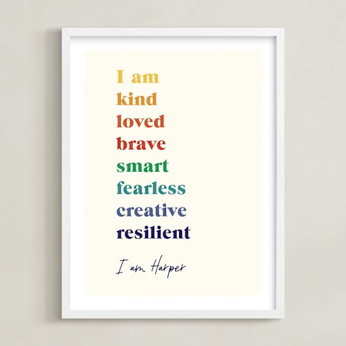 This is a colorwheel personalized art for kids by Nazia Hyder called positive affirmations