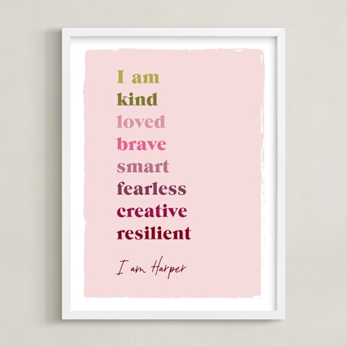This is a berry personalized art for kids by Nazia Hyder called positive affirmations