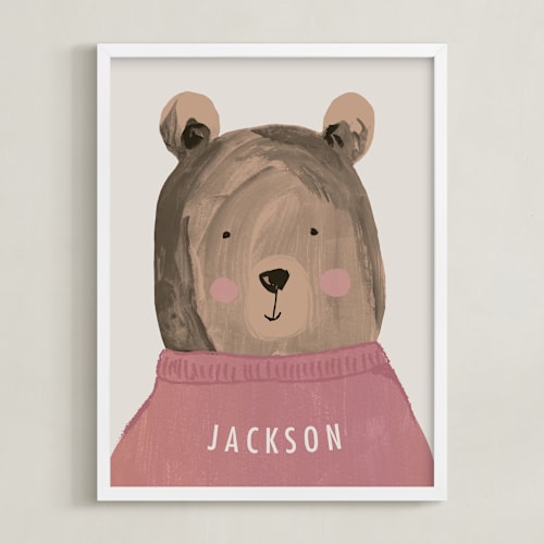 This is a rose personalized art for kids by Teju Reval called little bear