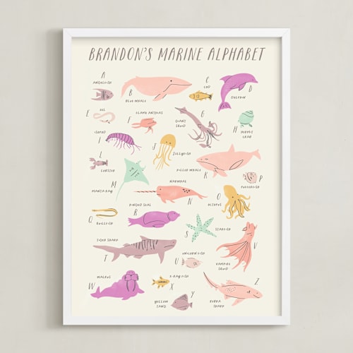 This is a sugar personalized art for kids by Creo Study called sea life alphabet