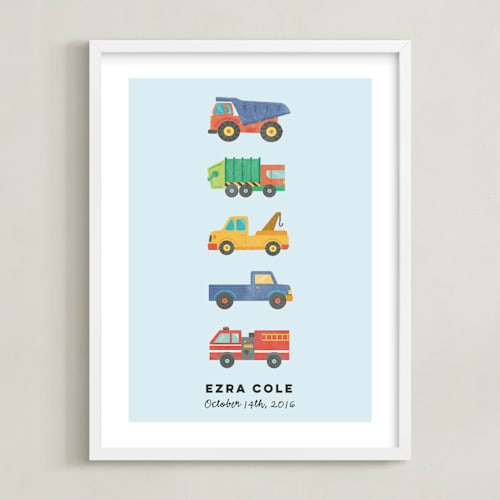This is a sky personalized art for kids by peetie design called lets go