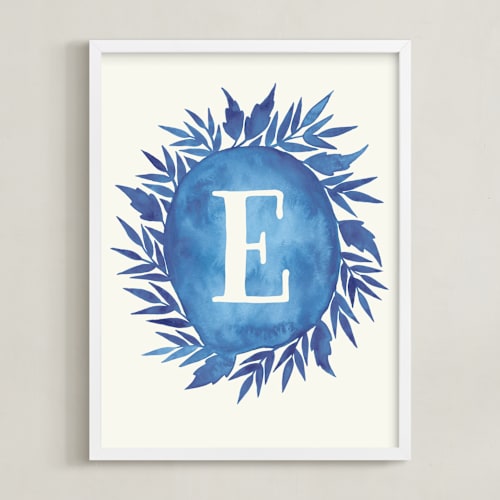 This is a ocean personalized art for kids with standard by Katharine Watson called watercolor initials