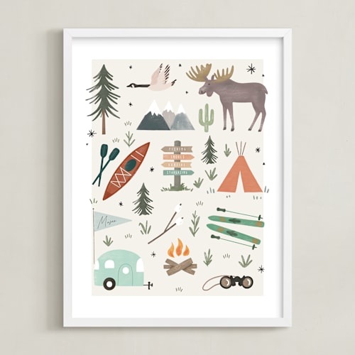 This is a sky personalized art for kids with standard by Hannah Williams called camper