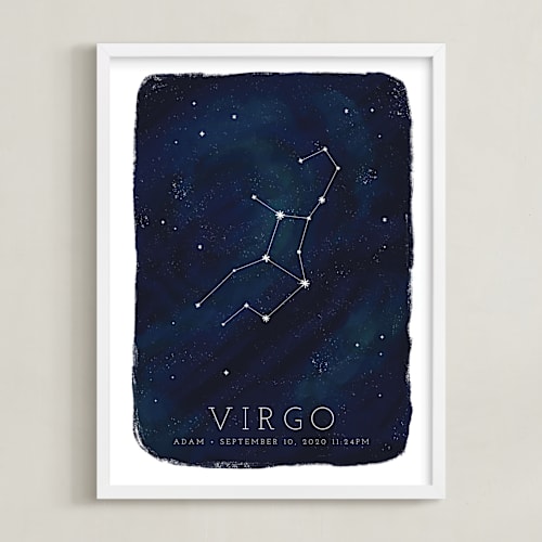 This is a galaxy personalized art for kids with standard by Ashley Presutti Beasley called zodiac constellation virgo