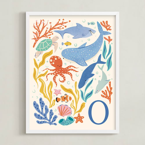 This is a blue personalized art for kids by Sabrin Deirani called blue wonders