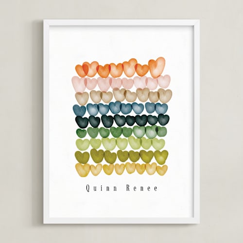 This is a peach personalized art for kids by Britt Mills called my heart is full